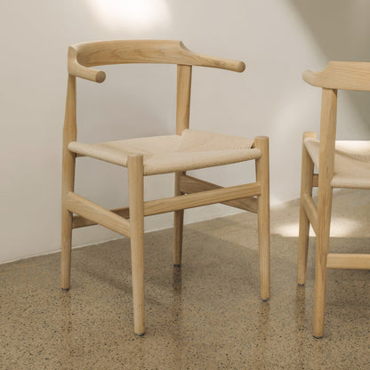 Tuck In Dining Chair, Natural Papercord Seat, Ash