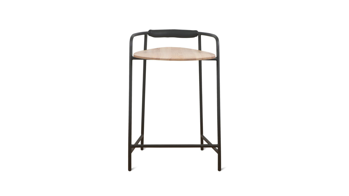 Slow Mornings Stool, Counter, Natural/Black Metal