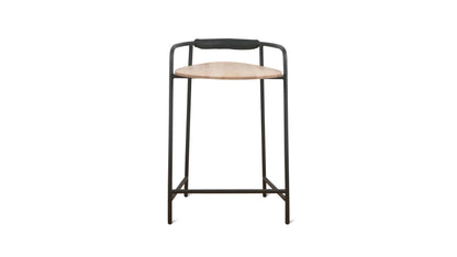 Slow Mornings Stool, Counter, Natural/Black Metal