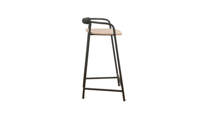 Slow Mornings Stool, Counter, Natural/Black Metal