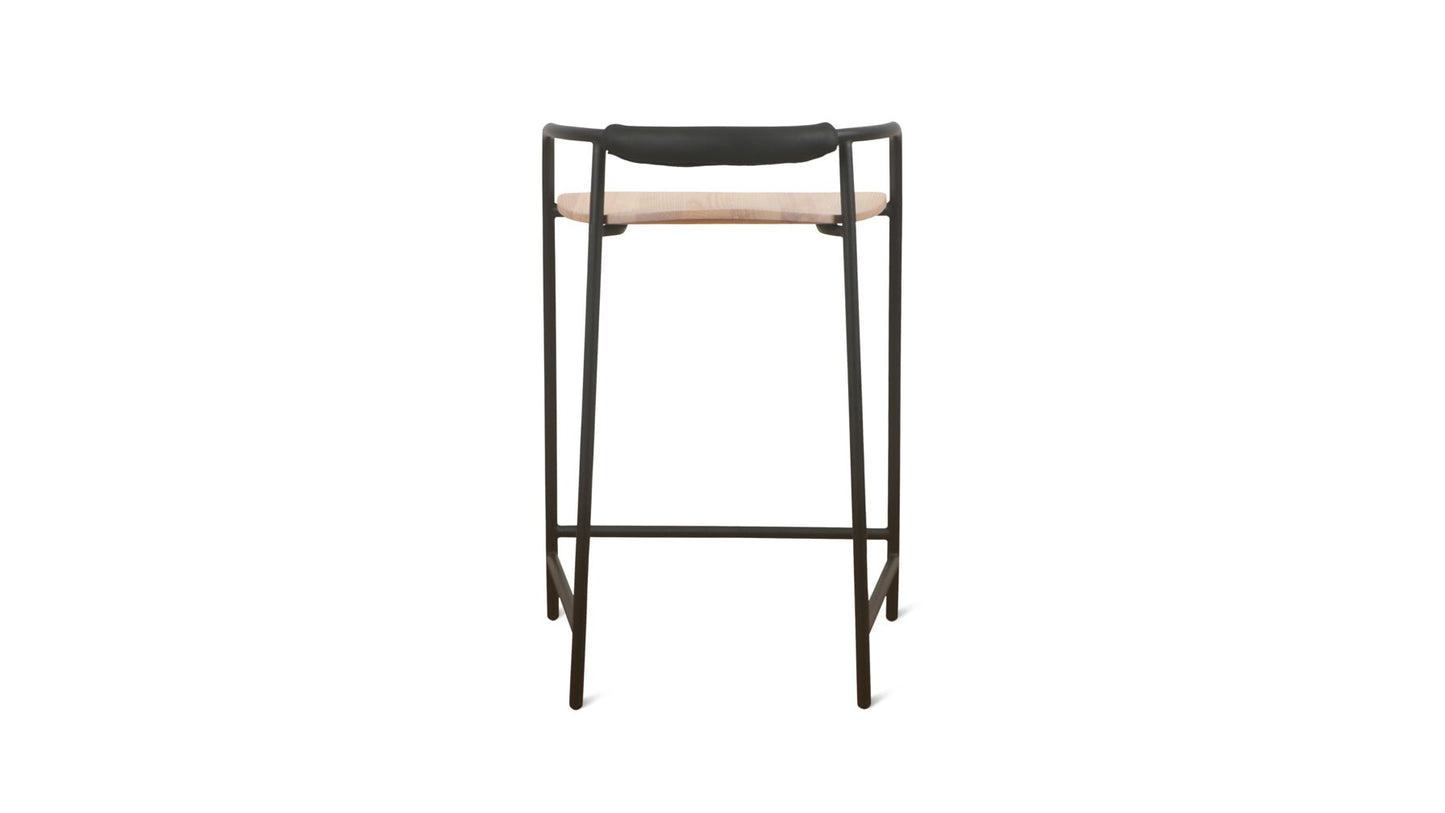Slow Mornings Stool, Counter, Natural/Black Metal