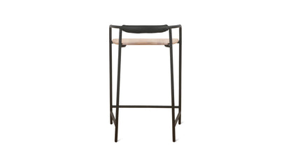 Slow Mornings Stool, Counter, Natural/Black Metal