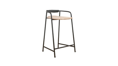Slow Mornings Stool, Counter, Natural/Black Metal