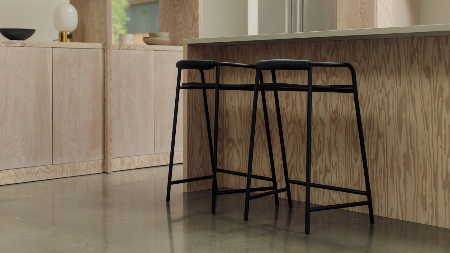 Slow Mornings Stool, Counter, Black/Black Metal