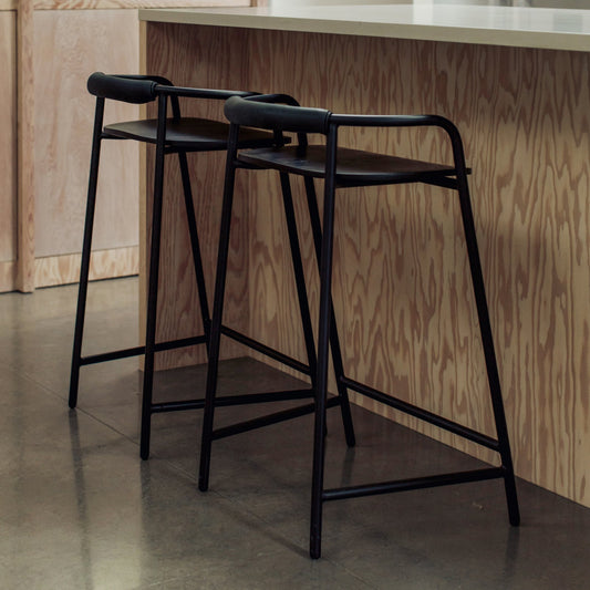 Slow Mornings Stool, Counter, Black/Black Metal