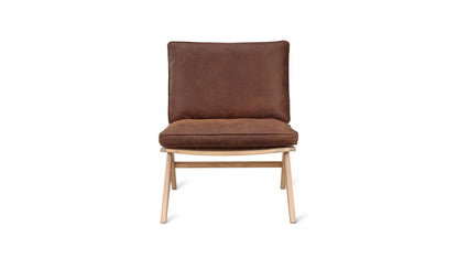 Endless Summer Lounge Chair with Cushion, Ash/Cognac Leather