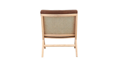 Endless Summer Lounge Chair with Cushion, Ash/Cognac Leather