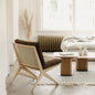 Endless Summer Lounge Chair with Cushion, Ash/Cognac Leather