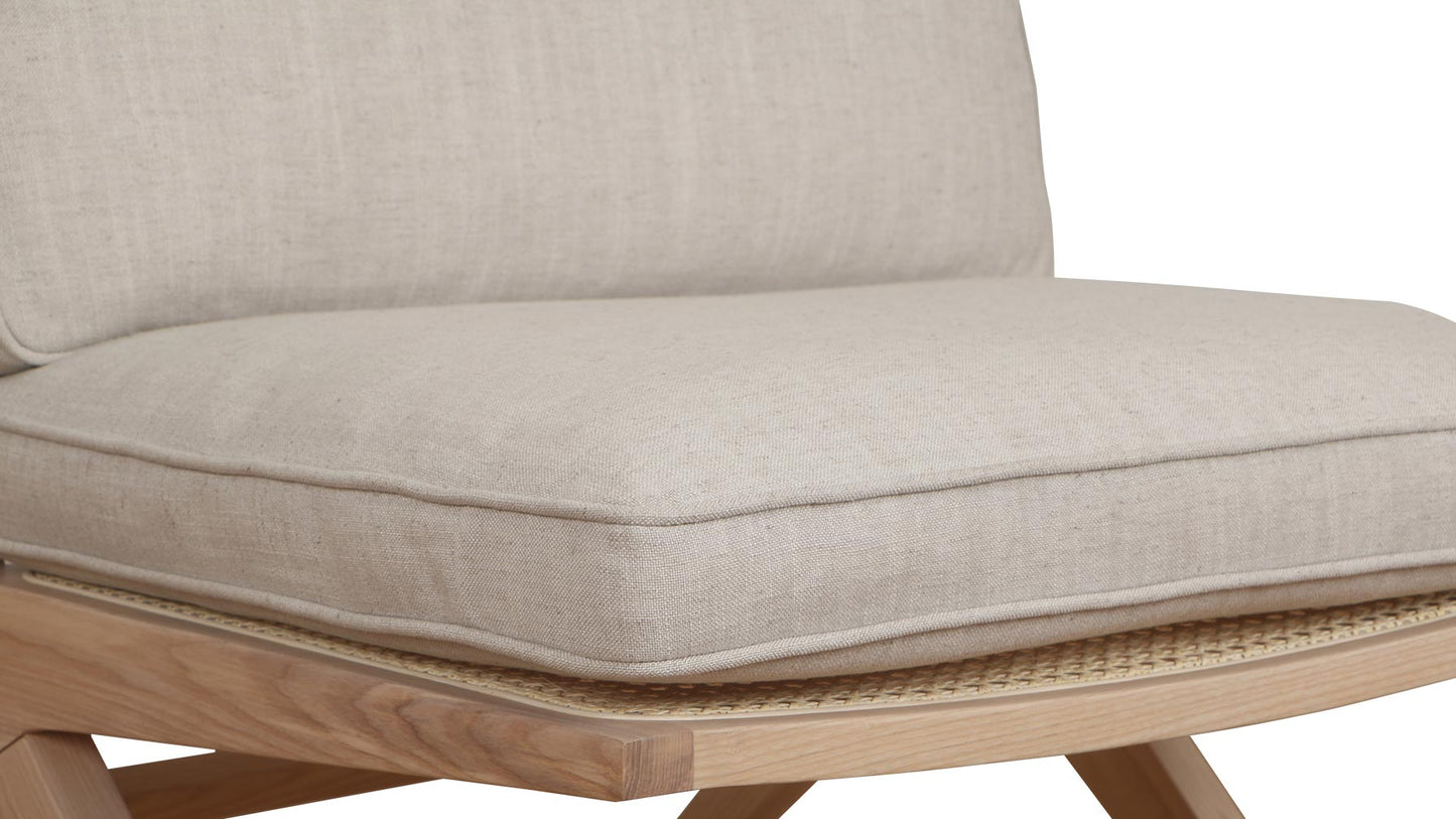Endless Summer Lounge Chair with Cushion, Ash/Natural