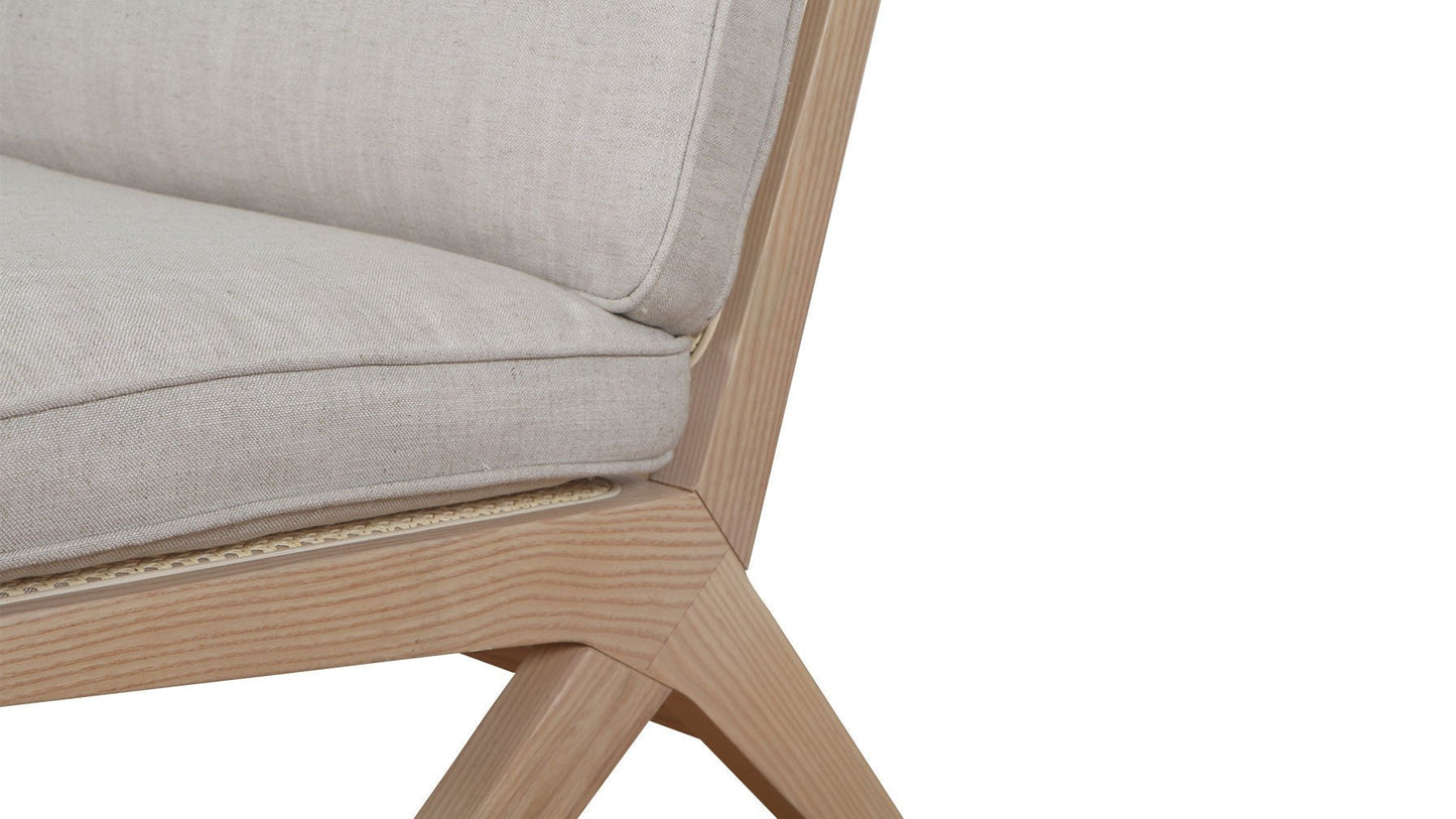 Endless Summer Lounge Chair with Cushion, Ash/Natural