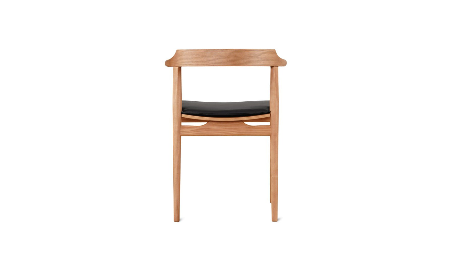 Tuck In Dining Chair with Black Cushion, Stained Oak