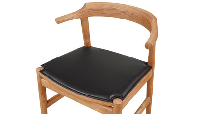 Tuck In Dining Chair with Black Cushion, Stained Oak