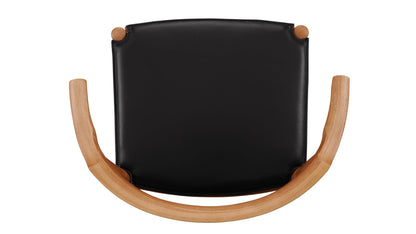 Tuck In Dining Chair with Black Cushion, Stained Oak