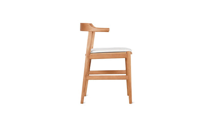 Tuck In Dining Chair with White Cushion, Stained Oak