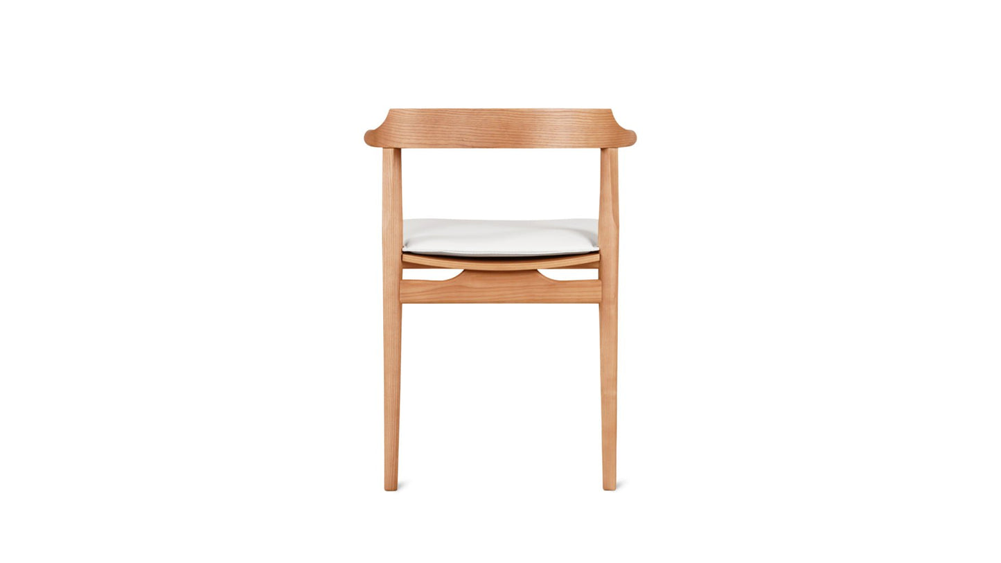 Tuck In Dining Chair with White Cushion, Stained Oak