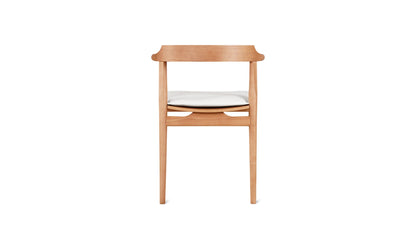 Tuck In Dining Chair with White Cushion, Stained Oak