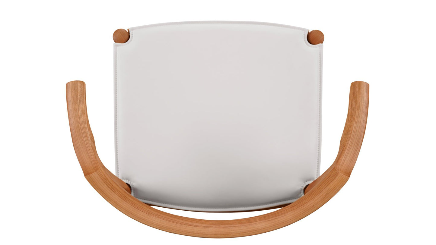 Tuck In Dining Chair with White Cushion, Stained Oak
