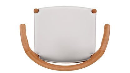 Tuck In Dining Chair with White Cushion, Stained Oak