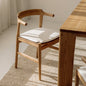Tuck In Dining Chair with White Cushion, Stained Oak