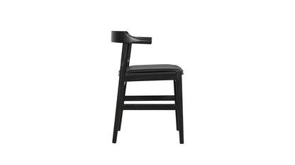 Tuck In Dining Chair with Black Cushion, Black Ash