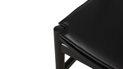 Tuck In Dining Chair with Black Cushion, Black Ash