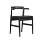 Tuck In Dining Chair with Black Cushion, Black Ash