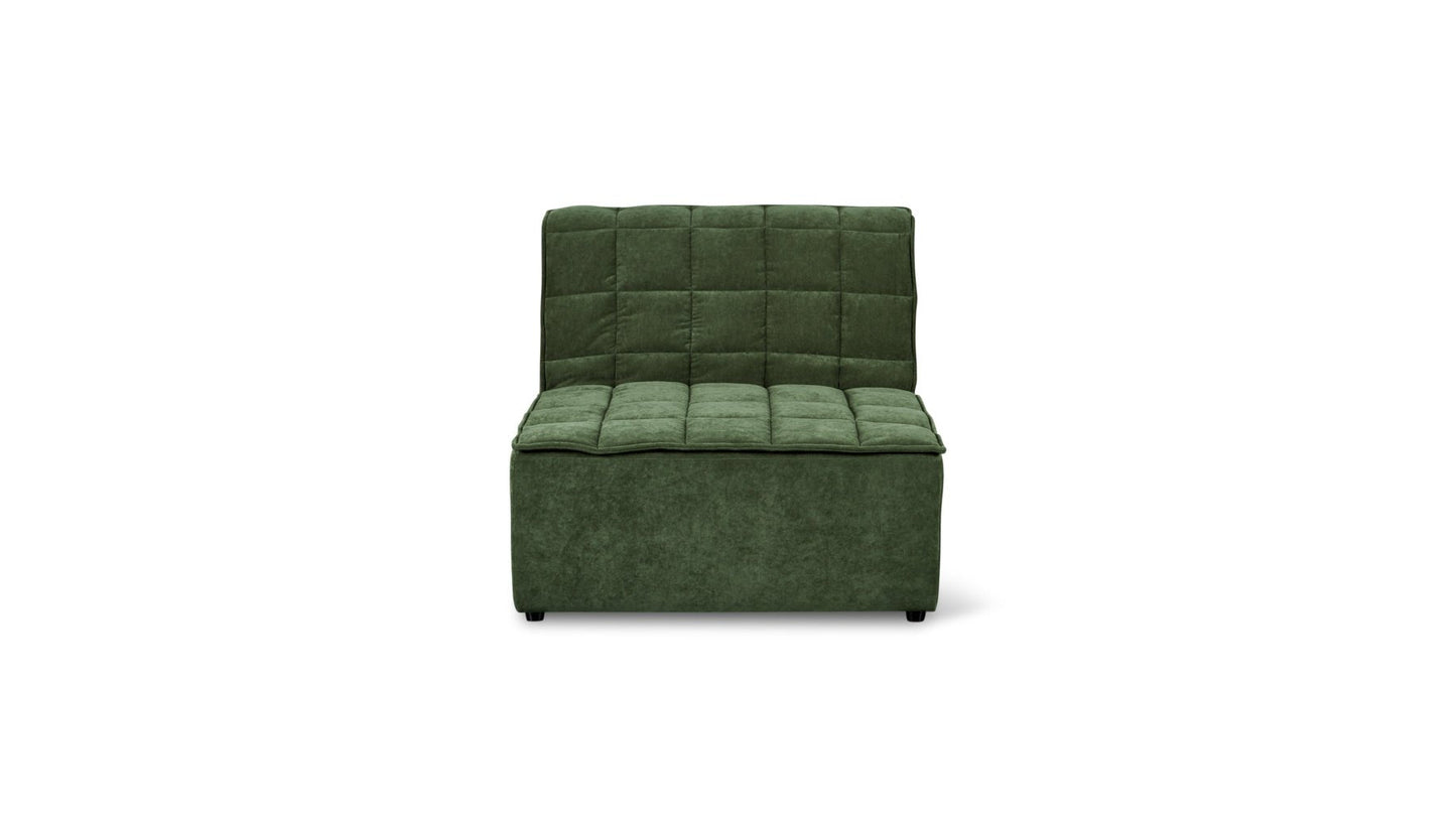 Quilt Armless Chair, Moss