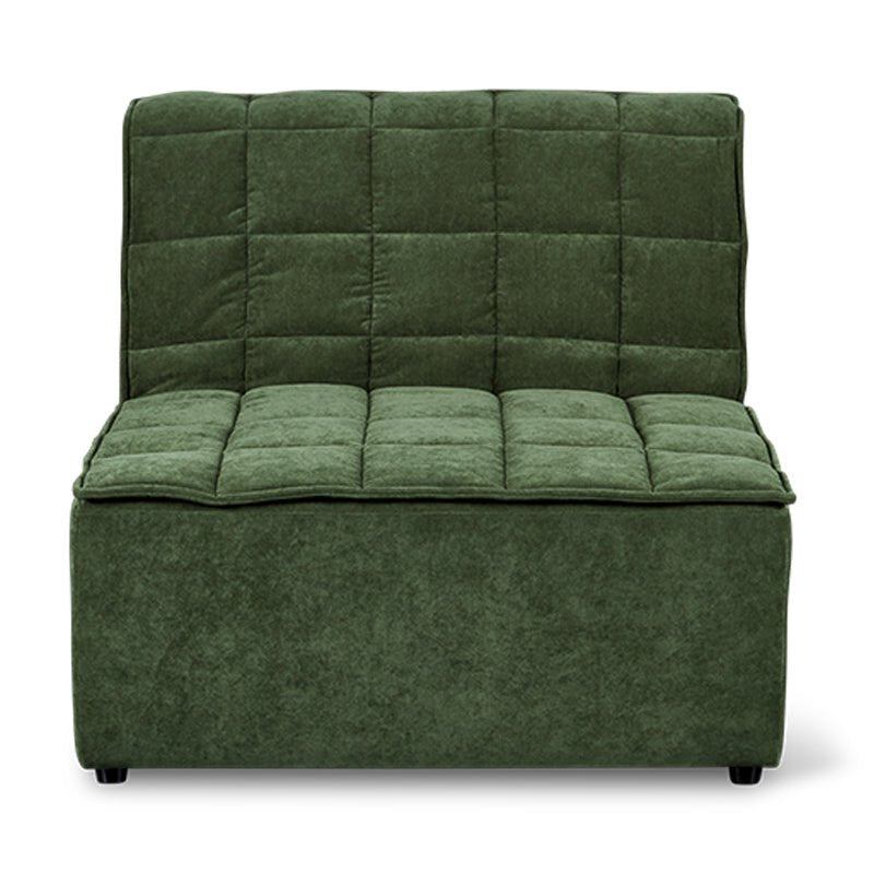 Quilt Armless Chair, Moss