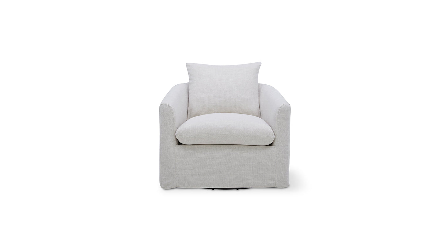 Sink In Swivel Lounge Chair, Pearl