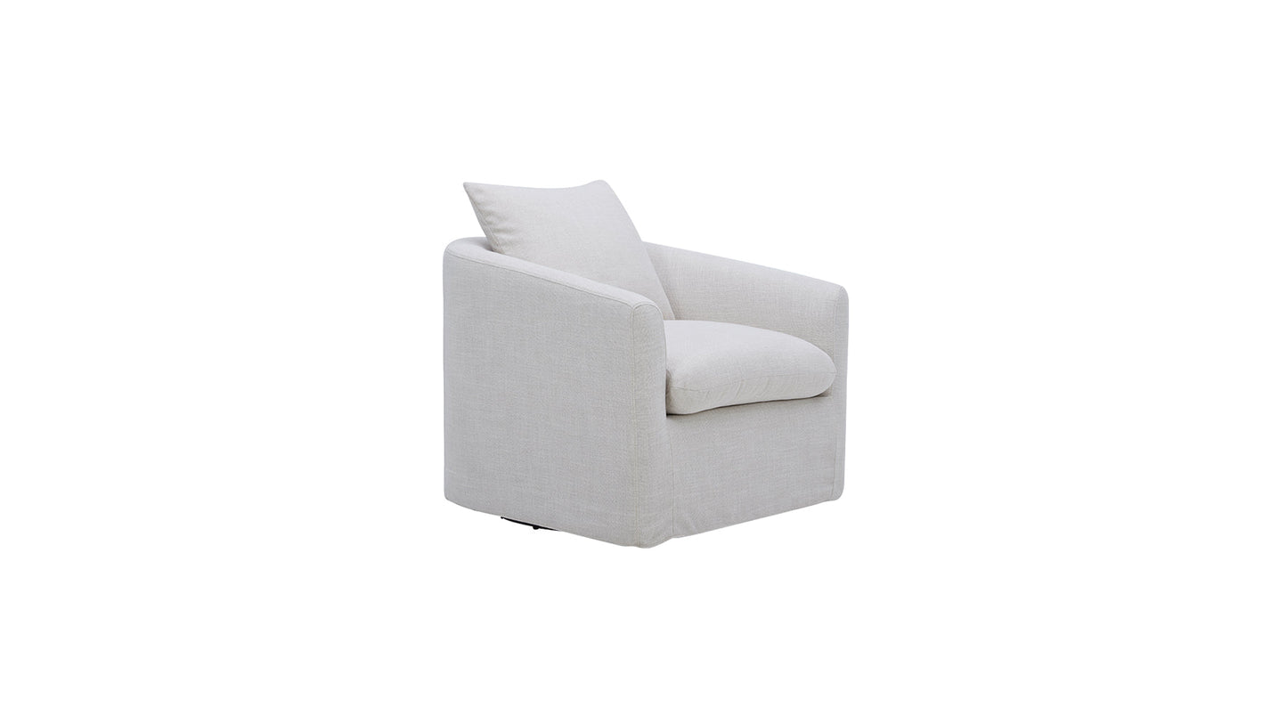 Sink In Swivel Lounge Chair, Pearl