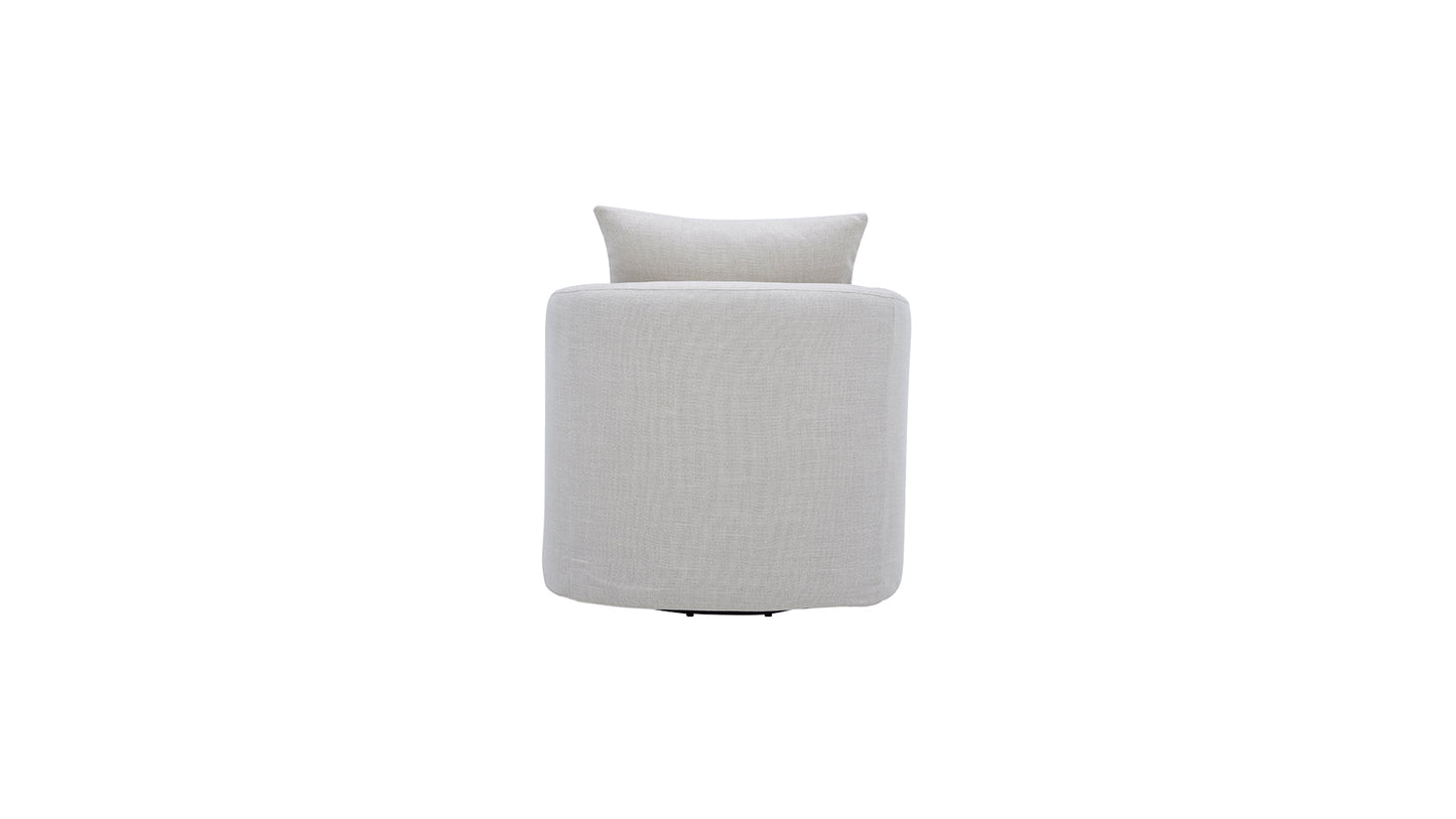 Sink In Swivel Lounge Chair, Pearl