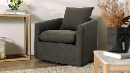 Sink In Swivel Lounge Chair, Pearl