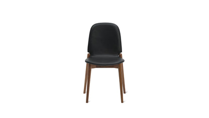 Dine In Dining Chair (Set of Two), Walnut/Black Leather