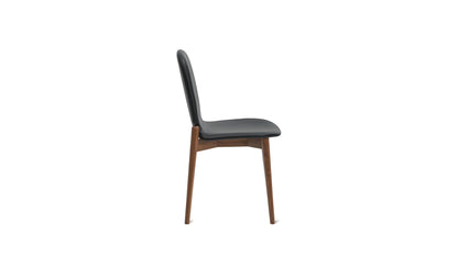 Dine In Dining Chair (Set of Two), Walnut/Black Leather