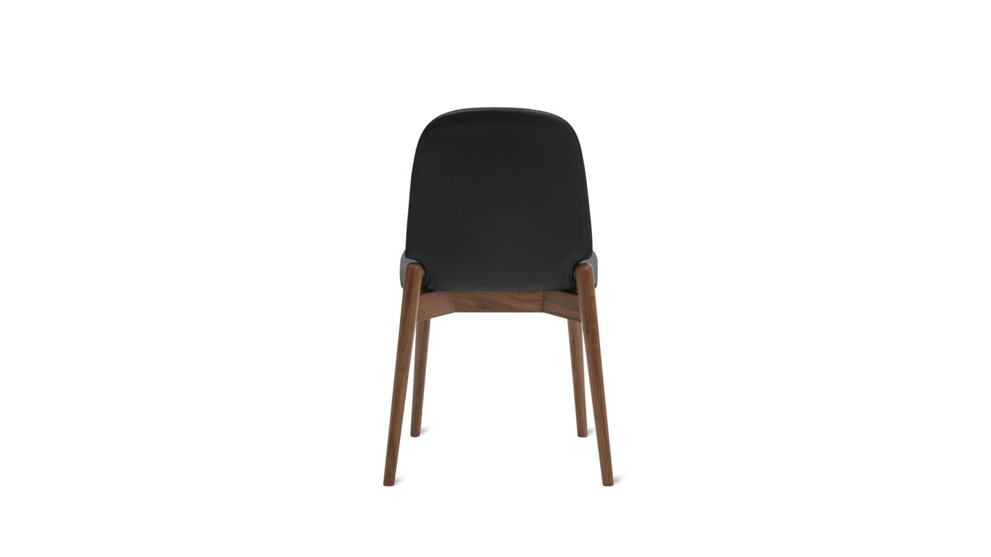 Dine In Dining Chair (Set of Two), Walnut/Black Leather