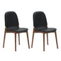 Dine In Dining Chair (Set of Two), Walnut/Black Leather