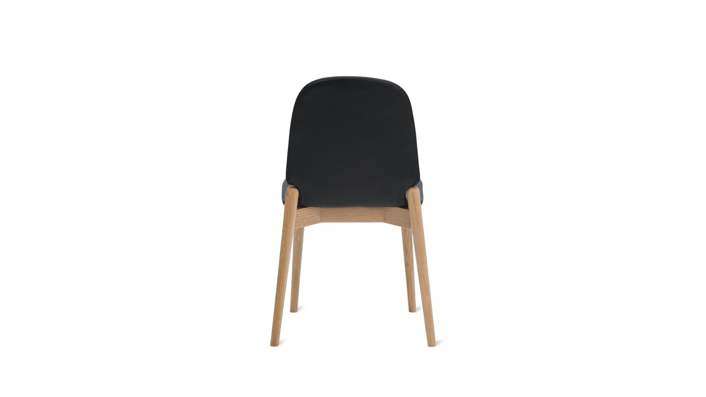 Dine In Dining Chair (Set of Two), Oak/Black Leather