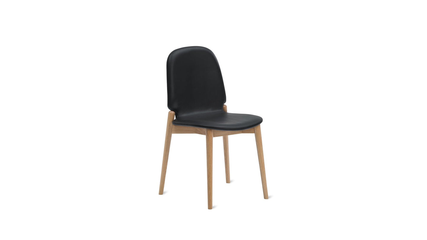 Dine In Dining Chair (Set of Two), Oak/Black Leather