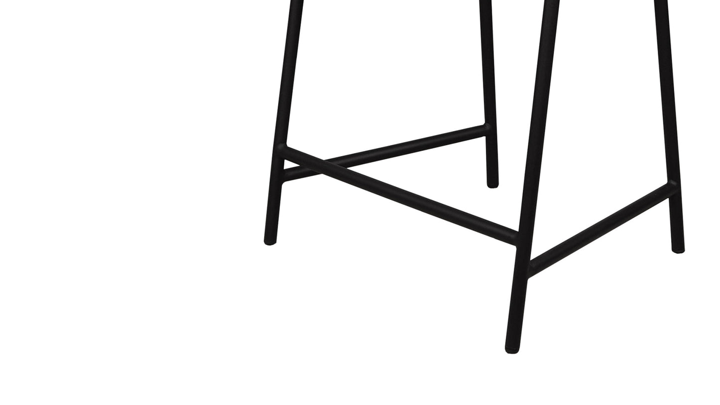 Slow Mornings Stool, Counter, Coal Leather/Black Metal