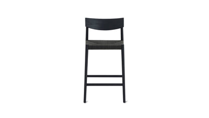 Dinner Guest Counter Stool, Black Oak/ Black Papercord Seat