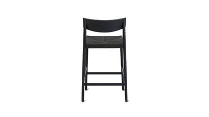 Dinner Guest Counter Stool, Black Oak/ Black Papercord Seat