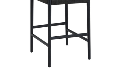 Dinner Guest Counter Stool, Black Oak/ Black Papercord Seat