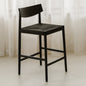 Dinner Guest Counter Stool, Black Oak/ Black Papercord Seat
