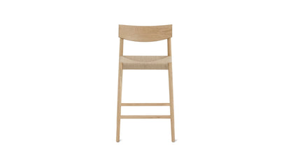 Dinner Guest Counter Stool, White Oak/ Natural Papercord Seat