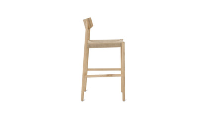 Dinner Guest Counter Stool, White Oak/ Natural Papercord Seat
