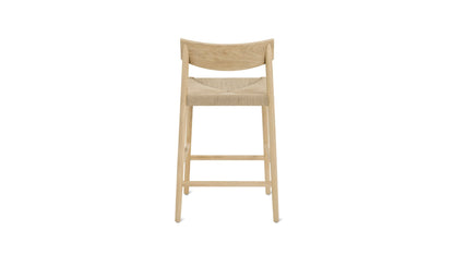 Dinner Guest Counter Stool, White Oak/ Natural Papercord Seat