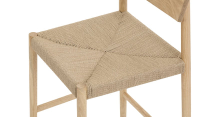 Dinner Guest Counter Stool, White Oak/ Natural Papercord Seat