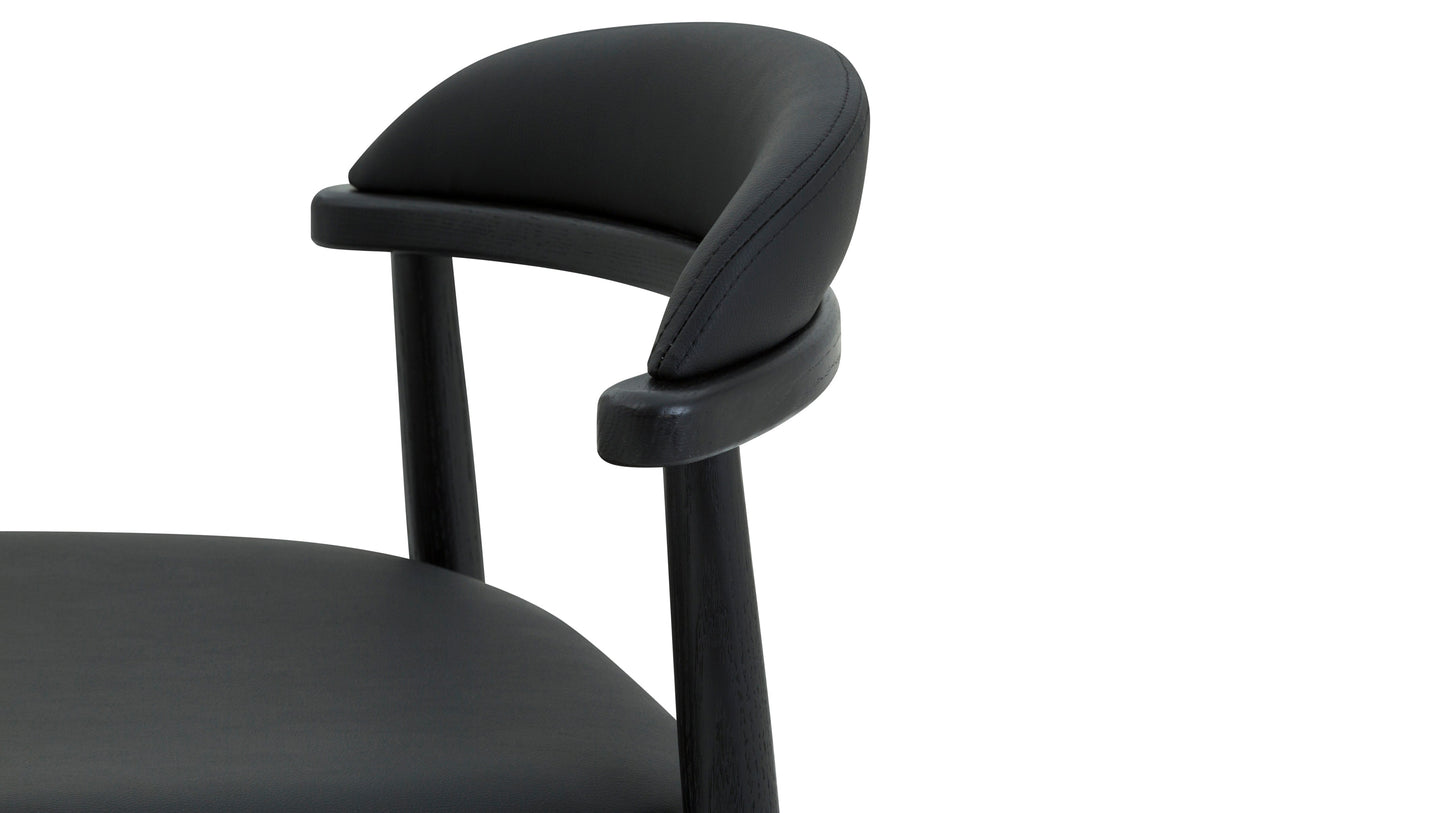 Count On Me Counter Stool, Black Oak, Black Seat