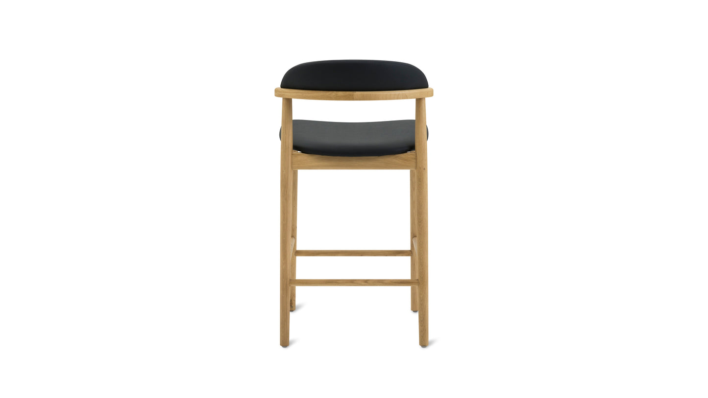 Count On Me Counter Stool, Oak, Black Seat