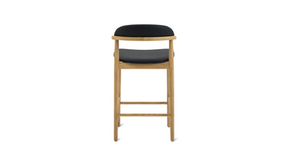 Count On Me Counter Stool, Oak, Black Seat